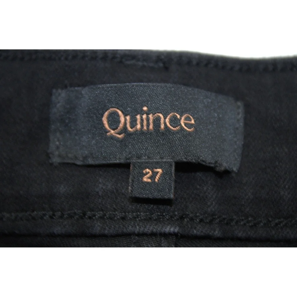 Quince Bella Stretch Wide Leg Jeans Black 27 High Rise Organic Cotton